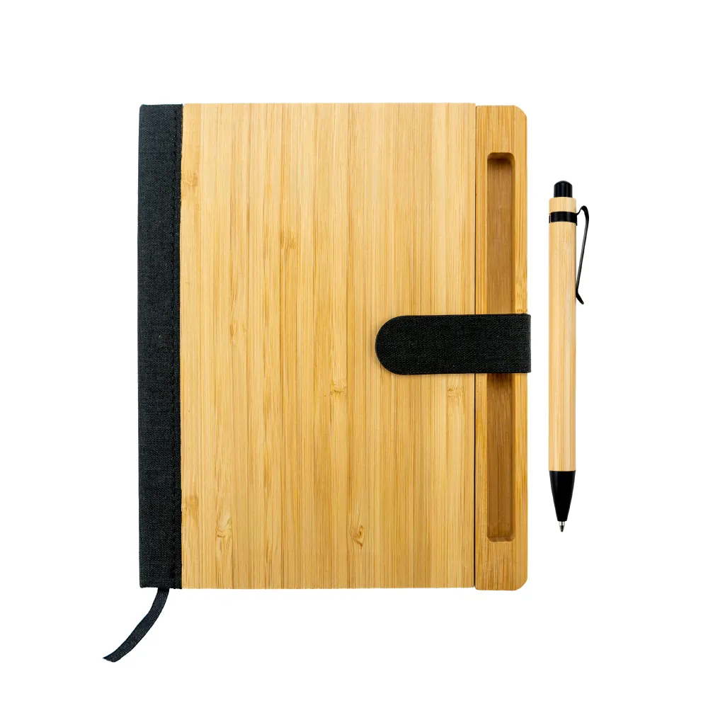 Bamboo and rPET Notebooks with Pen (A5, Magnetic Clasp)