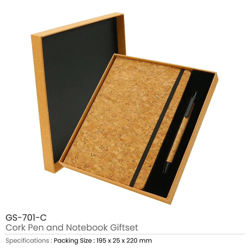 Cork Notebook and Ball Pen Gift Sets
