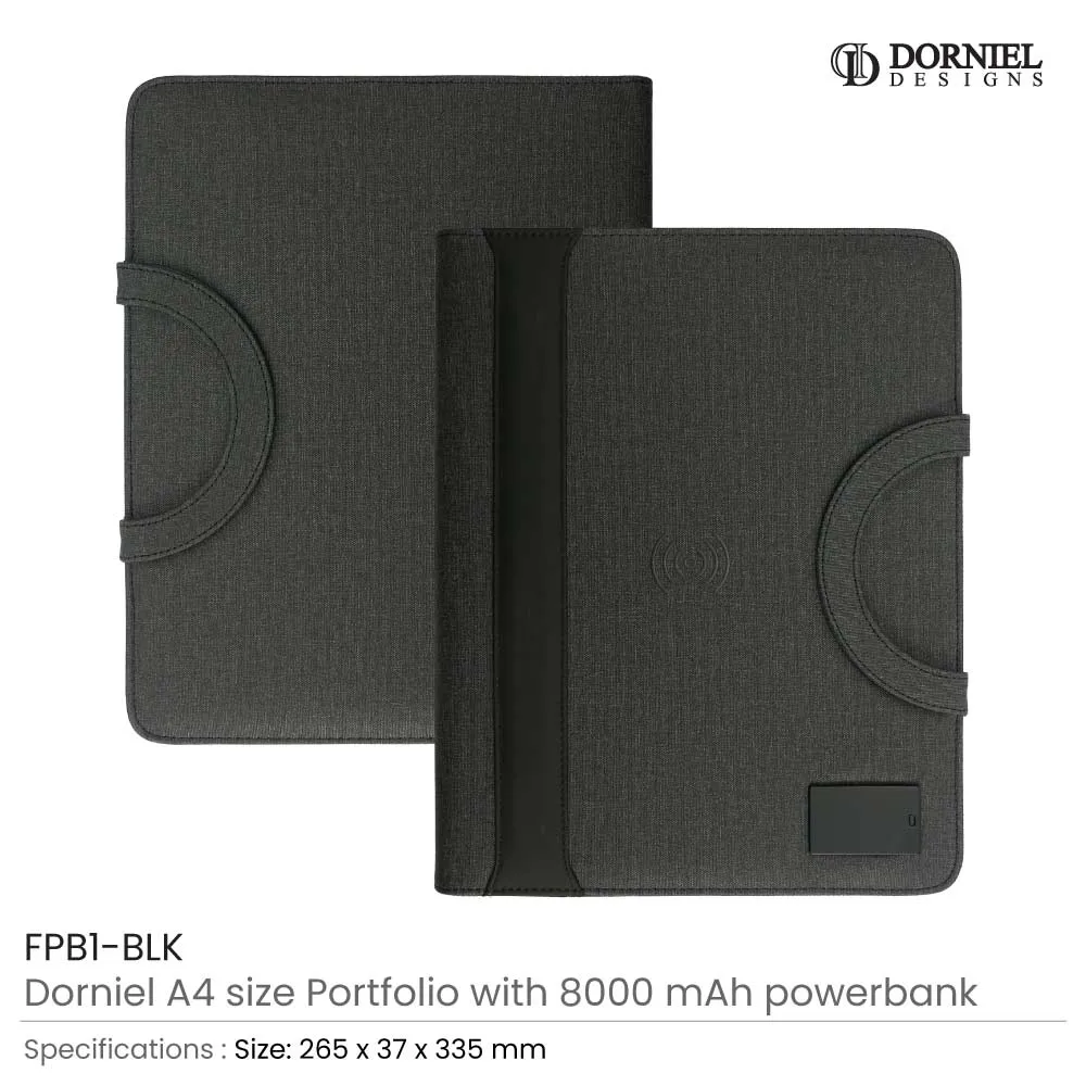 Dorniel Portfolio A4 (Wireless Powerbank 8000mAh & LED Logo)