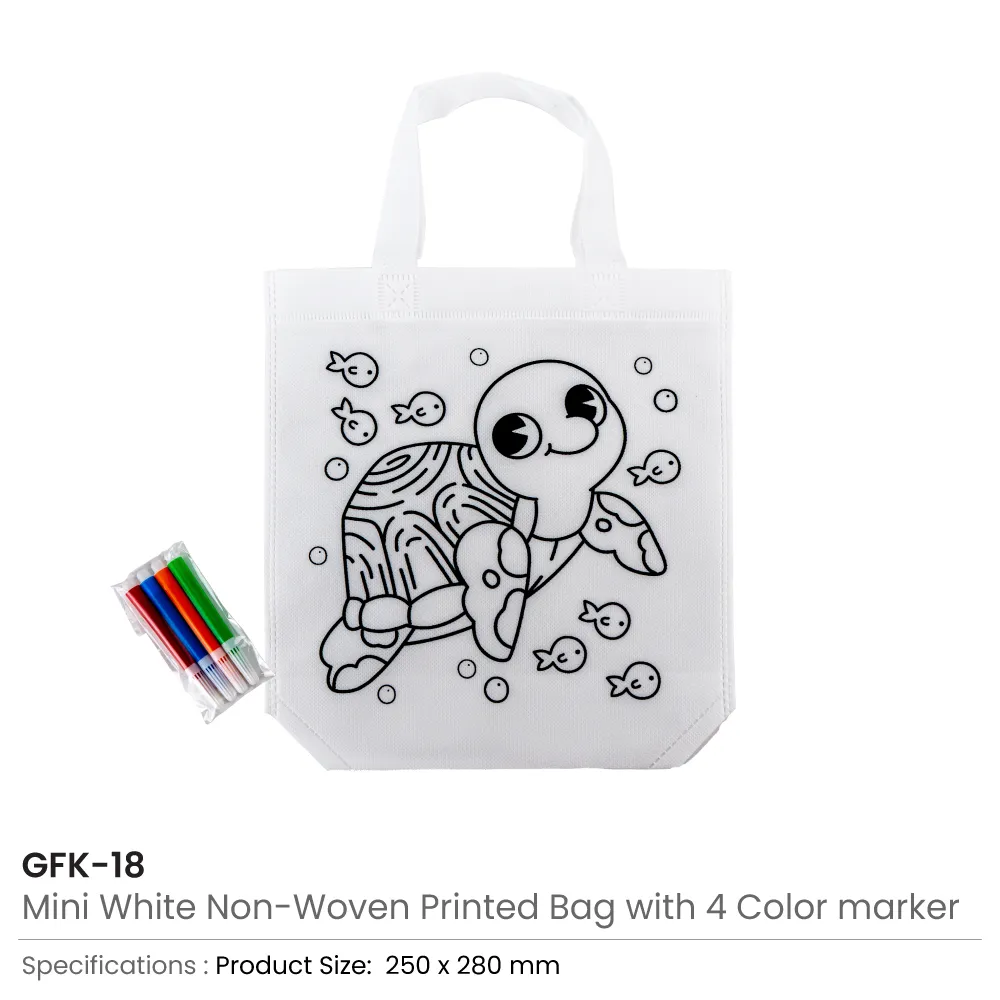 Mini Non‑woven Bags 100GSM (4 Markers & Turtle Outline)