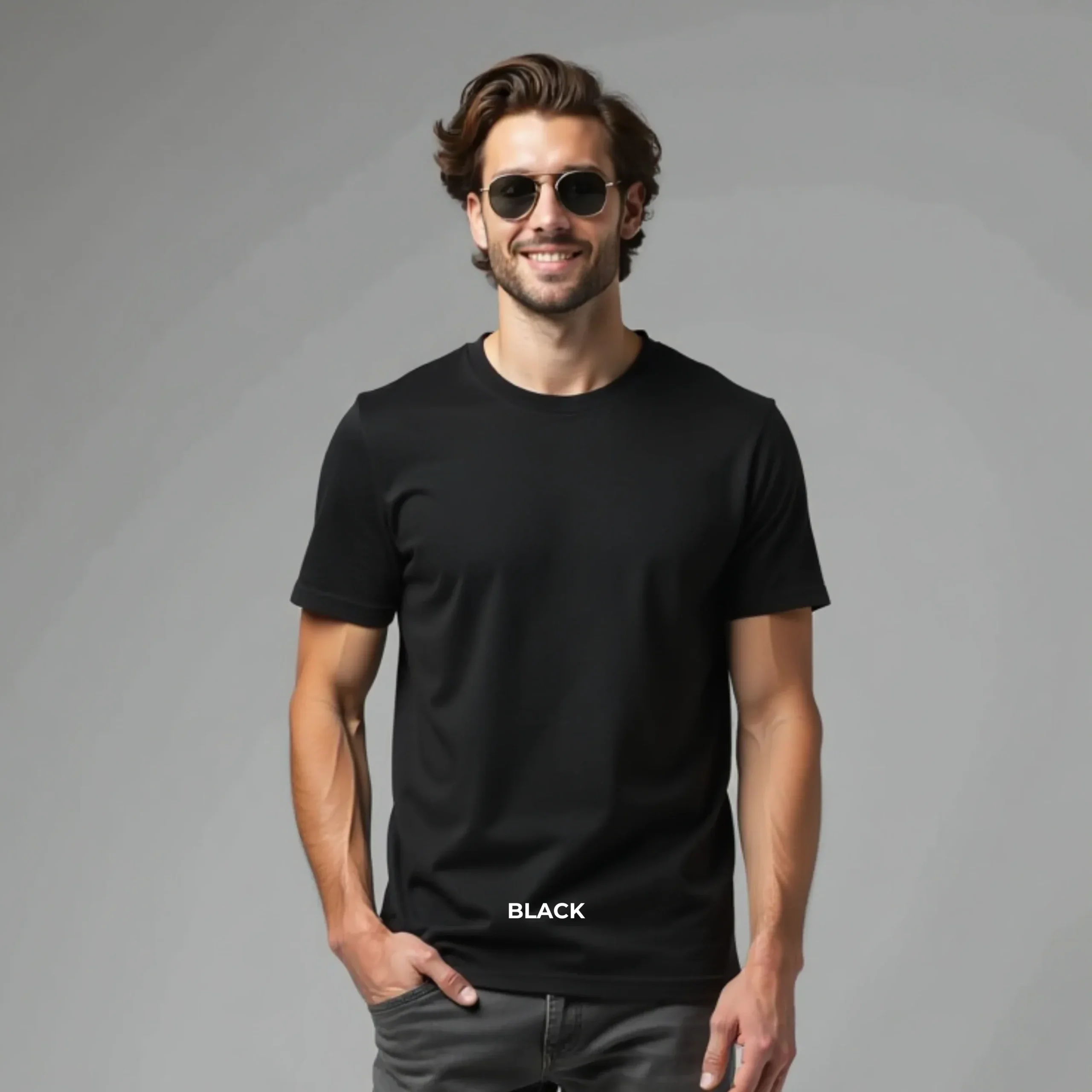 Nextt Level Bio‑Washed Round Neck T‑Shirts for Men
