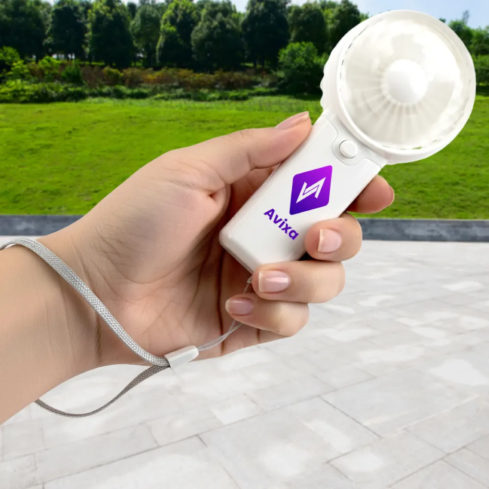 Portable Hand Fan with Lanyard Lace – White Color