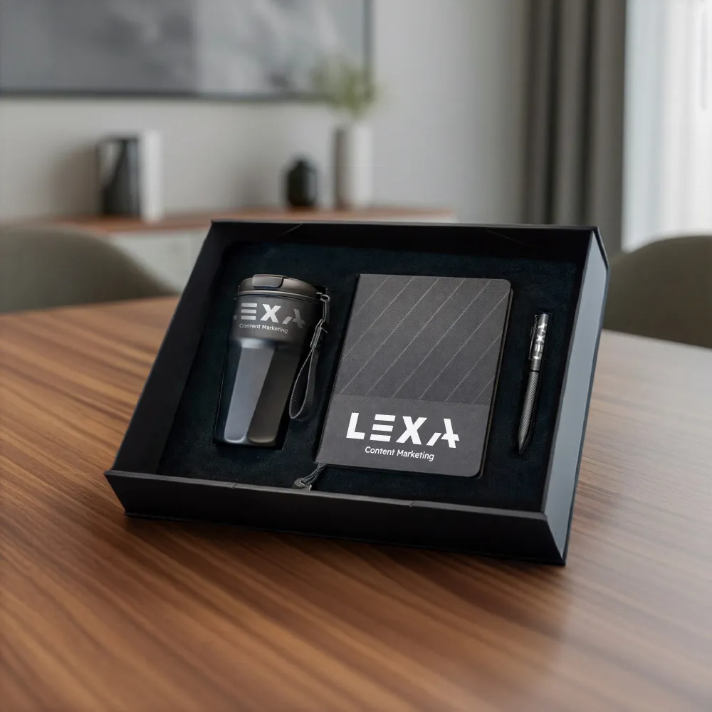 Premium Corporate Gift Sets in Black Magnetic Closure Gift Box