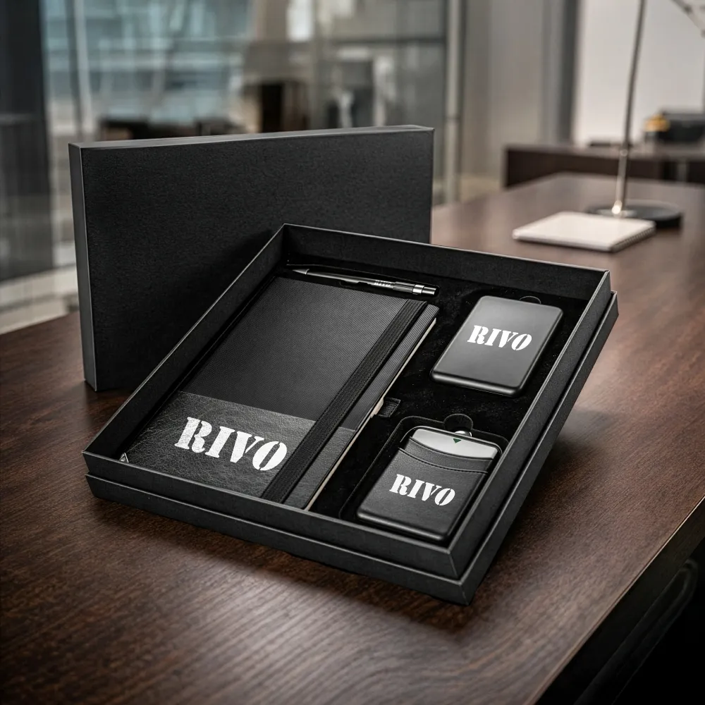 Promotional Office Gift sets in Black Square Premium Gift Box