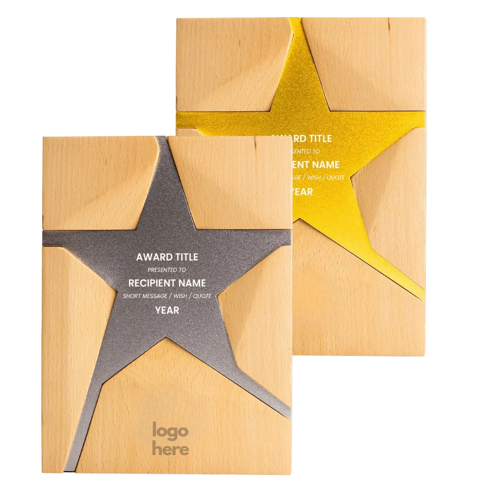 Rising Star Wooden Trophy